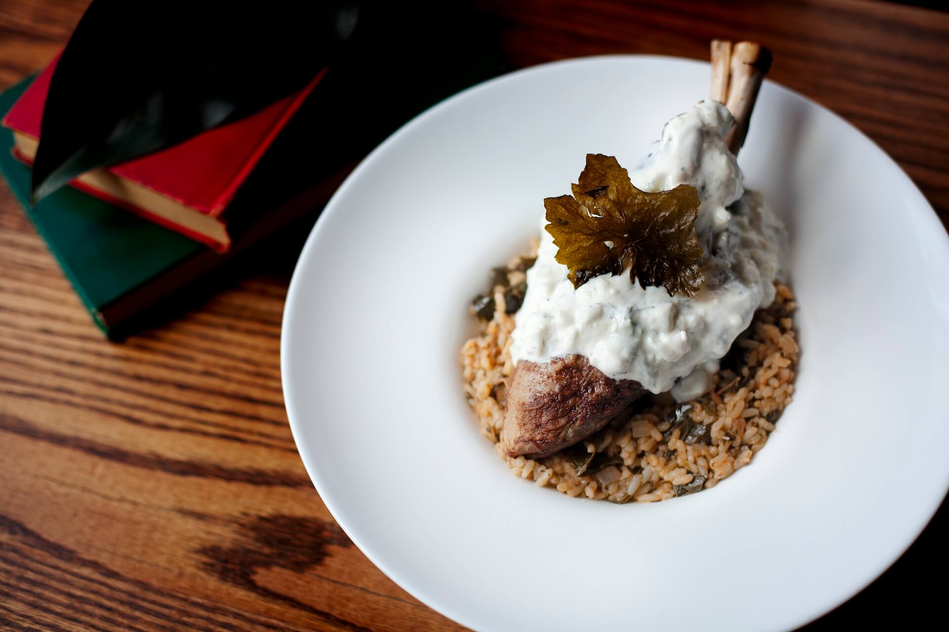 Rice and lamb plate