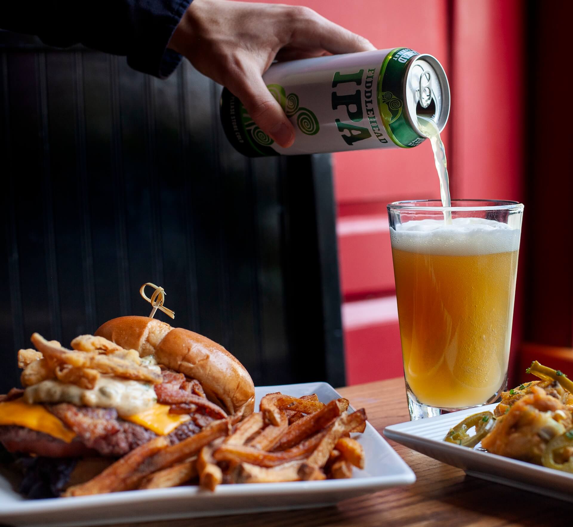 Burger with beer